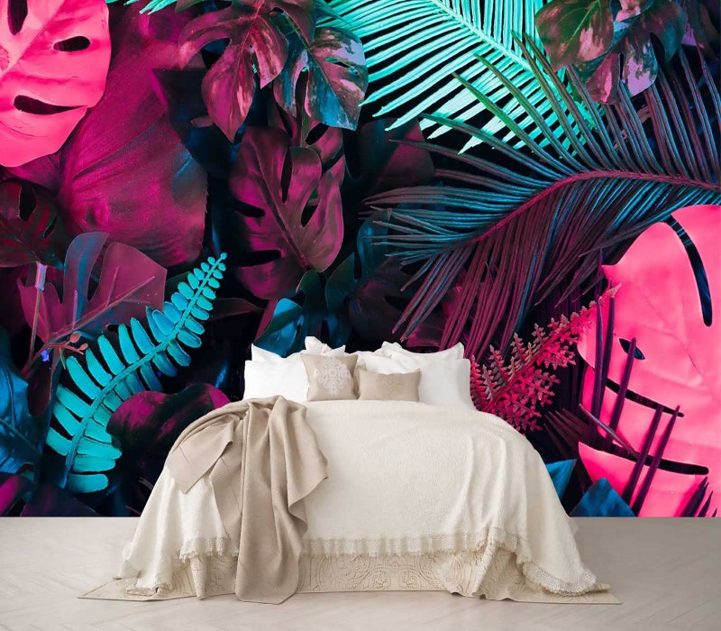 Reyhui Tropical Wallpaper Banana Leaves Mural Wallpaper Papel Leaf Tapiz para Pared Colorful Plant Wall Mural for Bedroom Living Room not selfAdhesive - Image 2