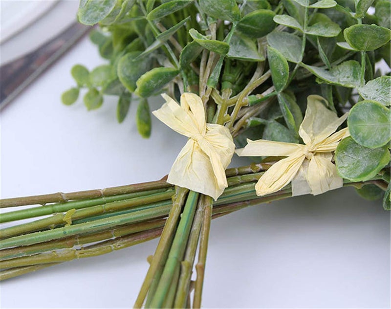 Skyseen Artificial Flowers Eucalyptus Leaf Babys Breath Gypsophila Bouquets Wedding Party Home Decor,Pack of 1(White) - Image 2