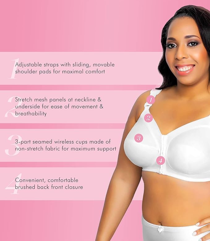 Exquisite Form Womens 5100530 Bra, White, 40DD US - Image 3