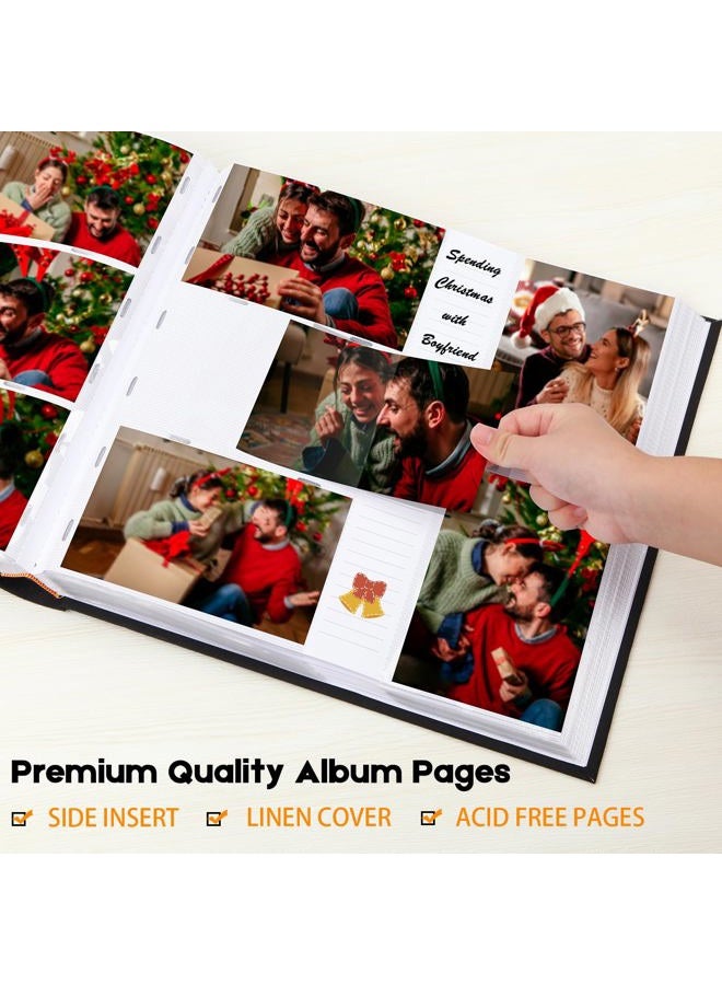 Aevdor 600 Pockets Photo Album 4x6 with Writing Space, Large Capacity 4x6 Photo Album Holds 600 Horizontal and Vertical Photos, Linen Cover Acid Free Pages Photo Book for Family Wedding Baby Pictures, Black - Image 5