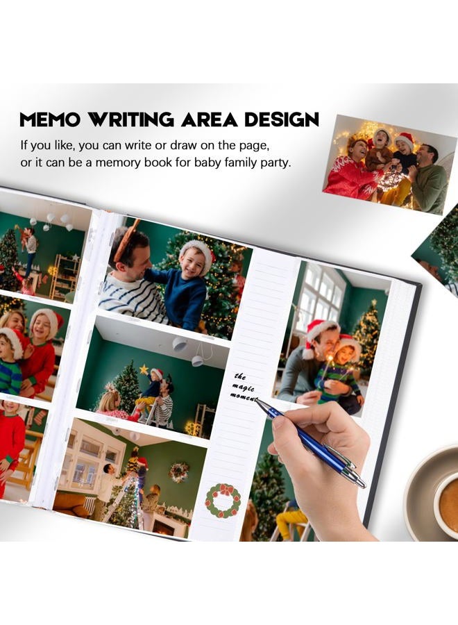 Aevdor 600 Pockets Photo Album 4x6 with Writing Space, Large Capacity 4x6 Photo Album Holds 600 Horizontal and Vertical Photos, Linen Cover Acid Free Pages Photo Book for Family Wedding Baby Pictures, Black - Image 3
