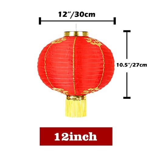 Luxtea Red Lanterns 12" Hanging Decorations for Chinese Spring Festival Celebration - Image 2