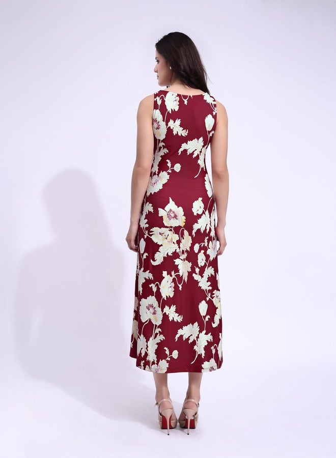 PURVAJA Women’s A-Line Maxi Dress (Wini-204-XL_Maroon) - Image 3