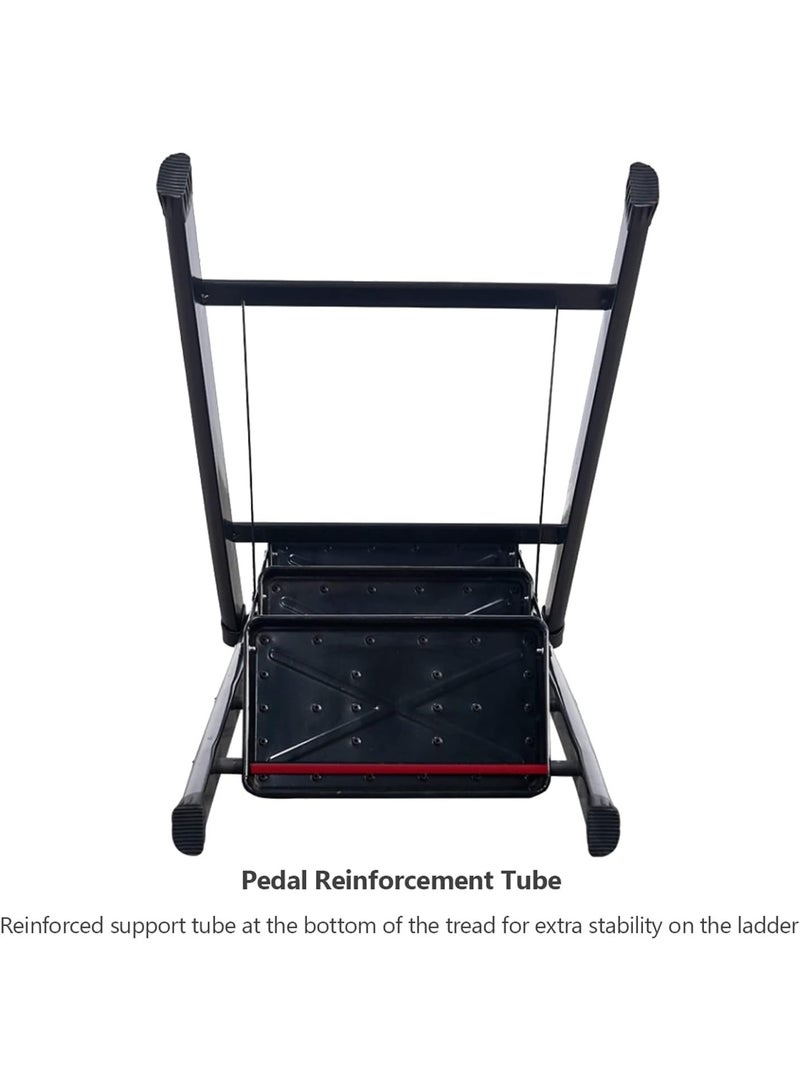 سلم بدرجات من 2-3 درجات من الستيل الكربوني خفيف الوزن وقابل للطي مع دواسة مضادة للانزلاق للبالغين من بيكيكم - Image 5