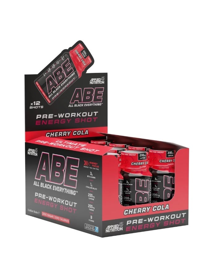 Applied Nutrition Abe Pre Workout Shot Improve Physical Performance With Citrulline Beta Alanine Caffeine Cherry Cola Flavor 60 Ml
