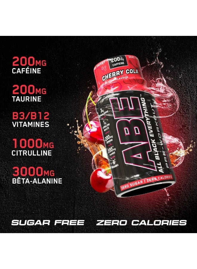 Applied Nutrition Abe Pre Workout Shot Improve Physical Performance With Citrulline Beta Alanine Caffeine Cherry Cola Flavor 60 Ml