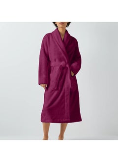 Rest Terry Bathrobe With Pockets Maroon Xxl Hotel Luxury Loungewear Cotton Soft And Absorbent Comfortable After Shower Bathrobe Fade Resistant Men And Women One Size Fits All 45X30X65Cm  - Image 3