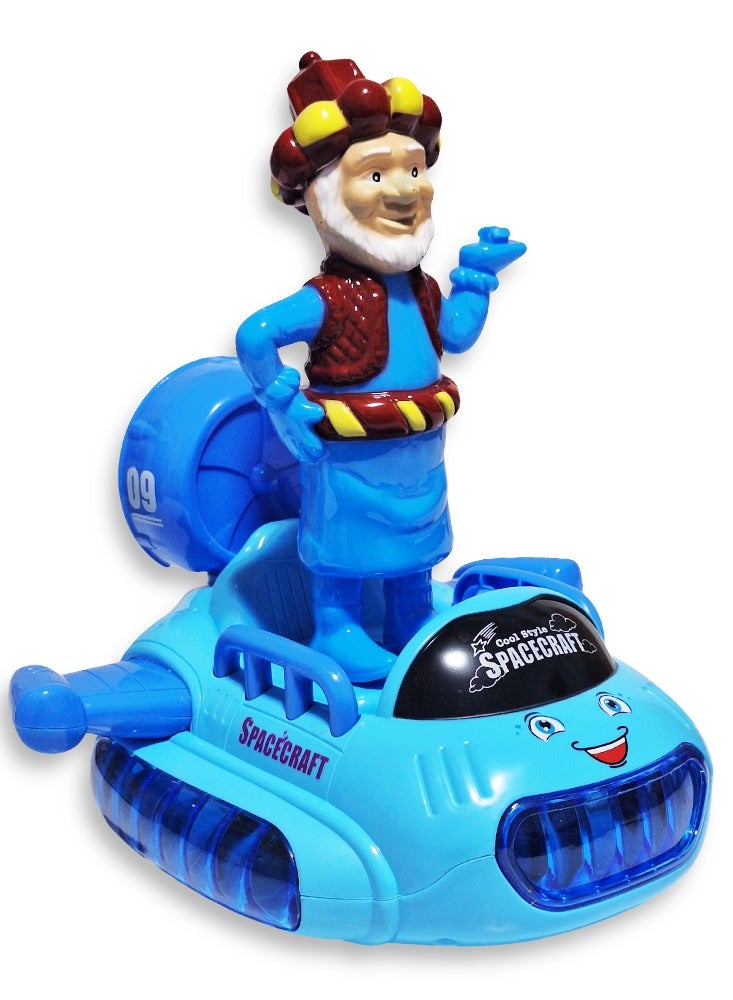 Ramadan Lantern, Great Musical Action Toy for Kids, Dancing Ramadan Lantern with Cartoon Characters on Luminous Moving Winged Car Cute Ramadan Lanterns, New Ramadan Lantern Toy for Kids, Model NO.02-5, Skinny Man, Blue - Image 2