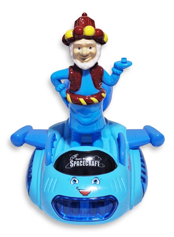 Ramadan Lantern, Great Musical Action Toy for Kids, Dancing Ramadan Lantern with Cartoon Characters on Luminous Moving Winged Car Cute Ramadan Lanterns, New Ramadan Lantern Toy for Kids, Model NO.02-5, Skinny Man, Blue - Image 3