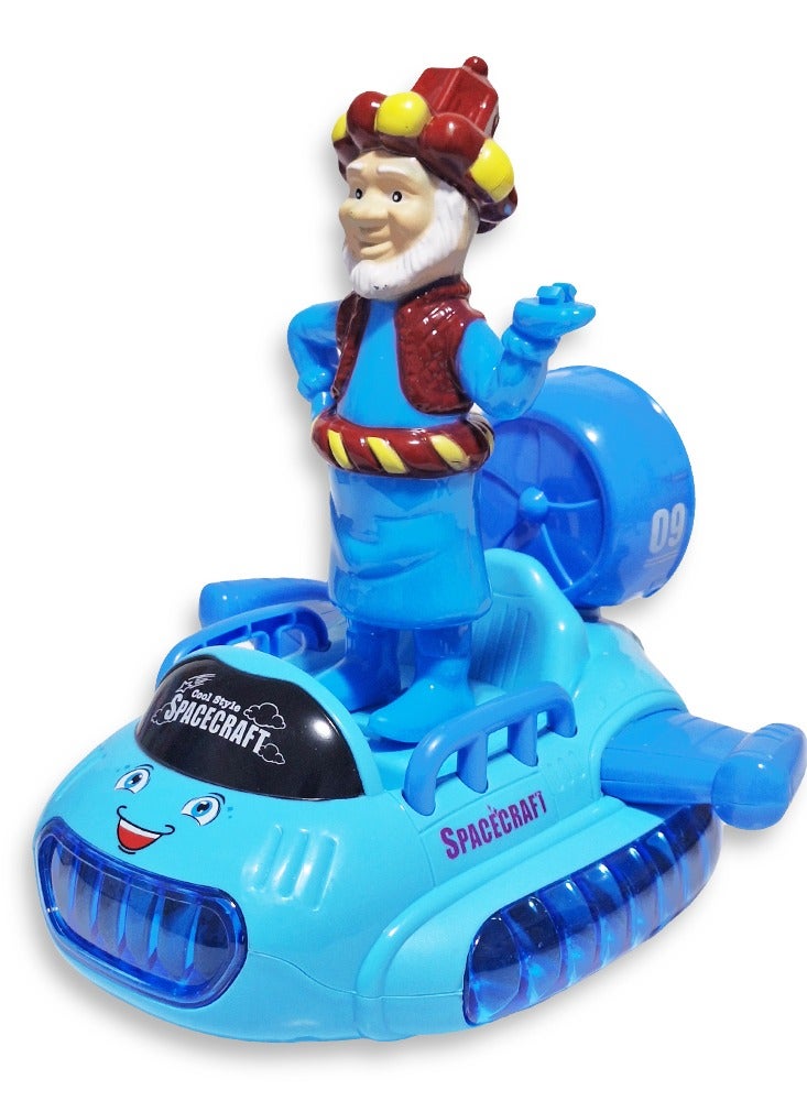 Ramadan Lantern, Great Musical Action Toy for Kids, Dancing Ramadan Lantern with Cartoon Characters on Luminous Moving Winged Car Cute Ramadan Lanterns, New Ramadan Lantern Toy for Kids, Model NO.02-5, Skinny Man, Blue - Image 4