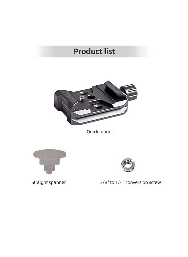 Xiletu QR-40S Aluminum Alloy Quick Release QR Plate Clamp with Arca QR Plate Slot 3/8-inch & 1/4-inch Screw Hole Compatible with DJI RS2/RSC2/RS3 QR Plate  - Image 2