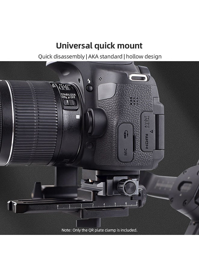 Xiletu QR-40S Aluminum Alloy Quick Release QR Plate Clamp with Arca QR Plate Slot 3/8-inch & 1/4-inch Screw Hole Compatible with DJI RS2/RSC2/RS3 QR Plate  - Image 4