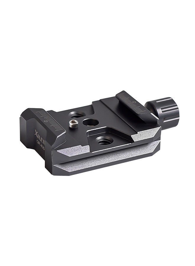 Xiletu QR-40S Aluminum Alloy Quick Release QR Plate Clamp with Arca QR Plate Slot 3/8-inch & 1/4-inch Screw Hole Compatible with DJI RS2/RSC2/RS3 QR Plate  - Image 1