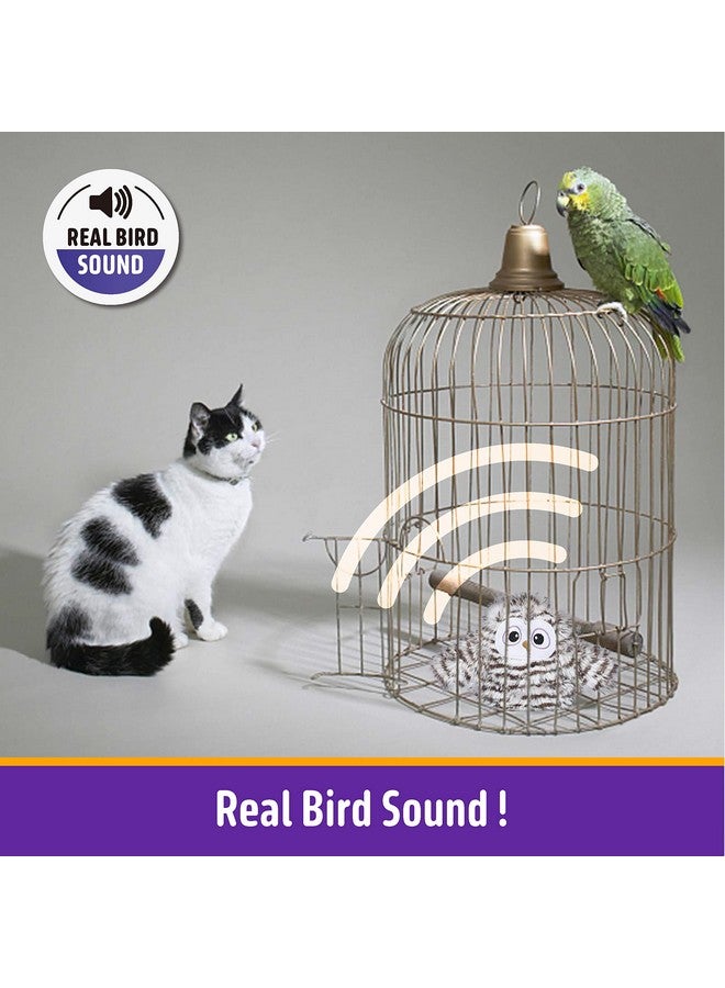 Kimee Interactive Cat Toy Rechargeable Automatic Chirping Owl Cat Toy with Catnip, Auto Beating Wings Flying Bird Cat Toys for Indoor Cats to Play Alone, Never Boredom - Image 4