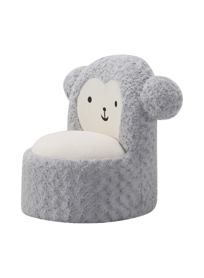 DANUBE HOME Fluffy Momo Kids Chair – Soft, Comfortable, Stylish Seat For Kids, Ideal For Bedroom Or Playroom Fun – Light Grey & White - Image 5
