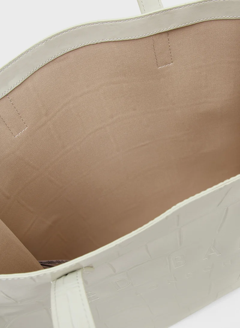 Ted Baker Croc Effect Large Icon tote