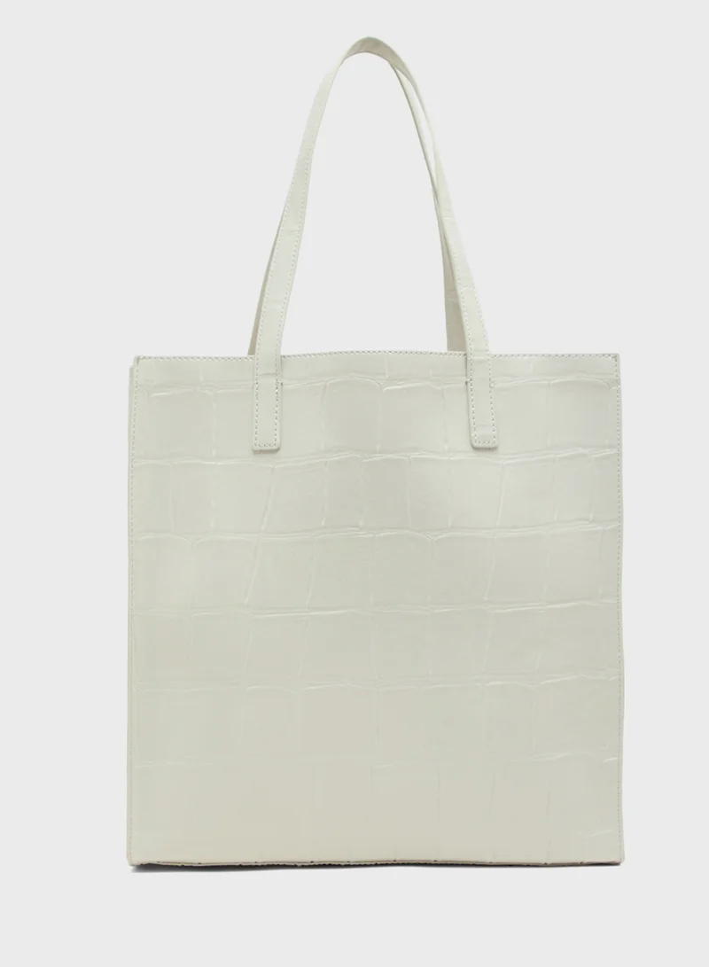 تيد بيكر Croc Effect Large Icon tote