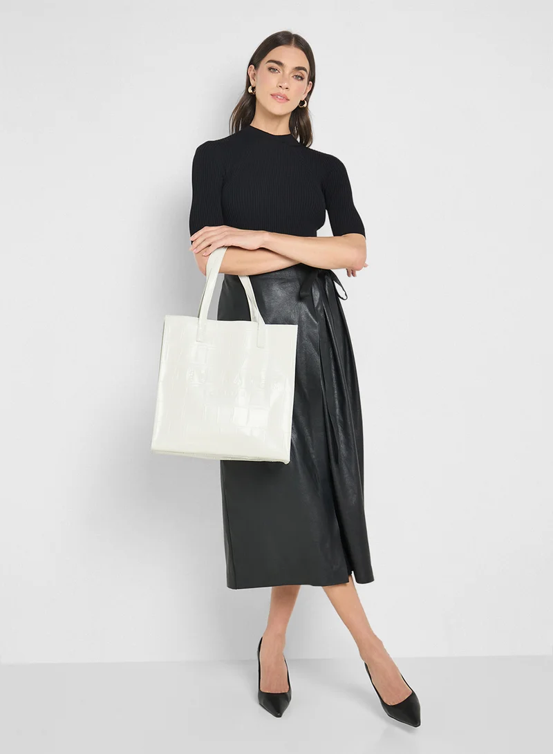 Ted Baker Croc Effect Large Icon tote