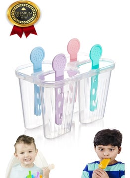 Mor Bebe Children's 4-Piece Practical Ice Cream and Juice Mold, Children's Baby Ice Cream Mold, Ice Mold  - Image 1
