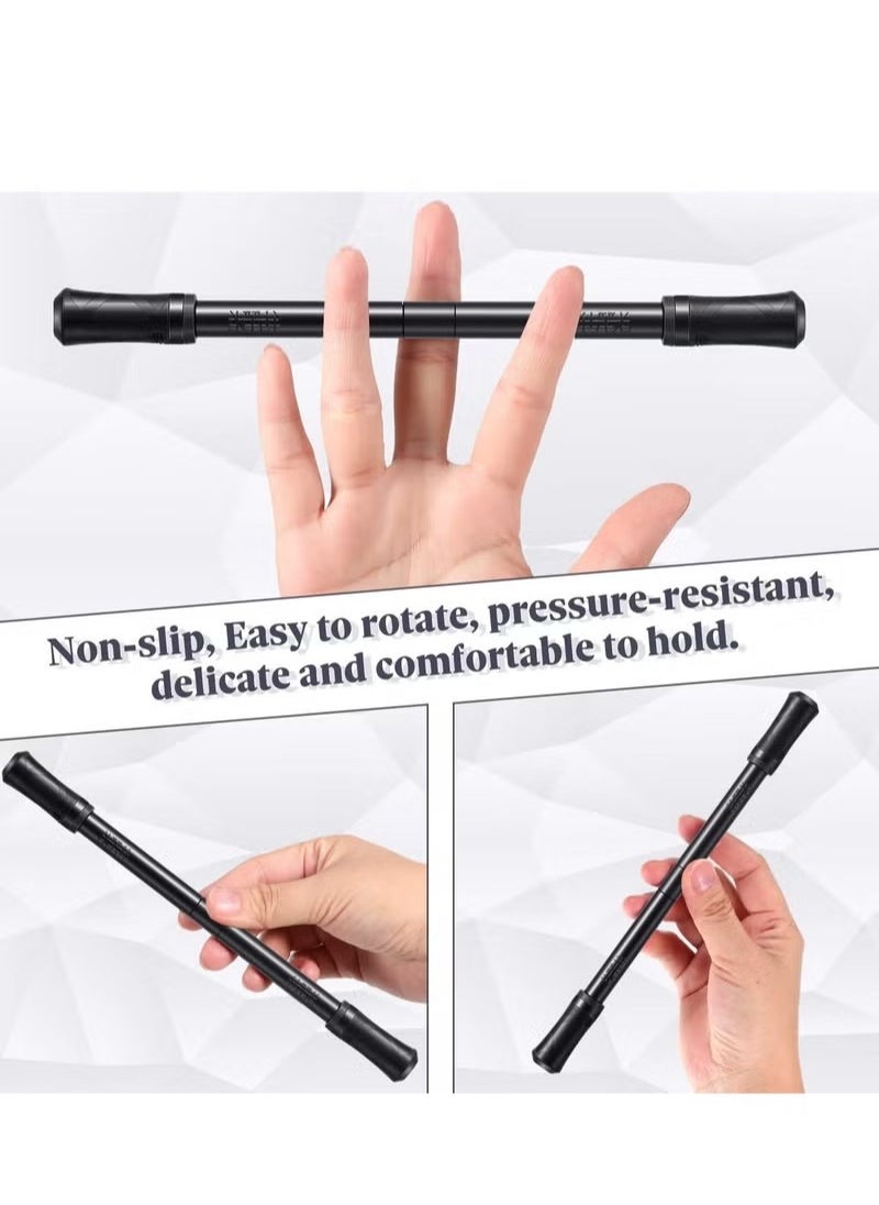 Generic 2 Pieces Finger Spinning Pen, Rolling Pen Game Stunt Pen with Tutorial, Release Stress Training Brain for Kids Adult Students Beginners (Black and Silver)  - Image 4
