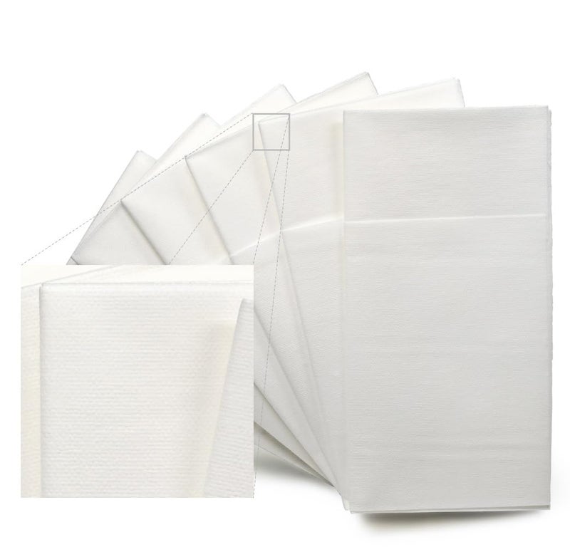 OCCASIONS Wedding Party Linen Feel White Dinner Paper Napkins 120 Prefolded for Silverware