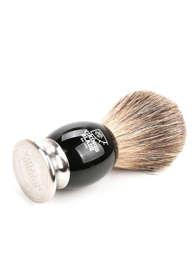 Vikings Blade Luxury Shaving Brush for Men by VIKINGS BLADE, Ultra Heavy Acrylic & 316L Steel Handle, Super Strong Knot Backbone, Minimal Shedding, Fast Lather, Extremely Smooth & Plush on Skin (Dark Stallion) - Image 3