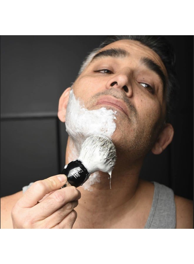 Vikings Blade Luxury Shaving Brush for Men by VIKINGS BLADE, Ultra Heavy Acrylic & 316L Steel Handle, Super Strong Knot Backbone, Minimal Shedding, Fast Lather, Extremely Smooth & Plush on Skin (Dark Stallion) - Image 4