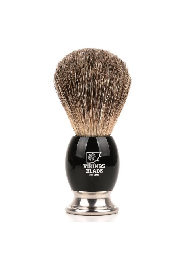 Vikings Blade Luxury Shaving Brush for Men by VIKINGS BLADE, Ultra Heavy Acrylic & 316L Steel Handle, Super Strong Knot Backbone, Minimal Shedding, Fast Lather, Extremely Smooth & Plush on Skin (Dark Stallion) - Image 5