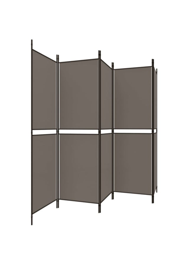 vidaxl 5-Panel Room Divider Anthracite 250x180 cm Fabric 350220 - Image 4