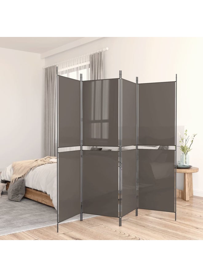 vidaxl 5-Panel Room Divider Anthracite 250x180 cm Fabric 350220 - Image 2