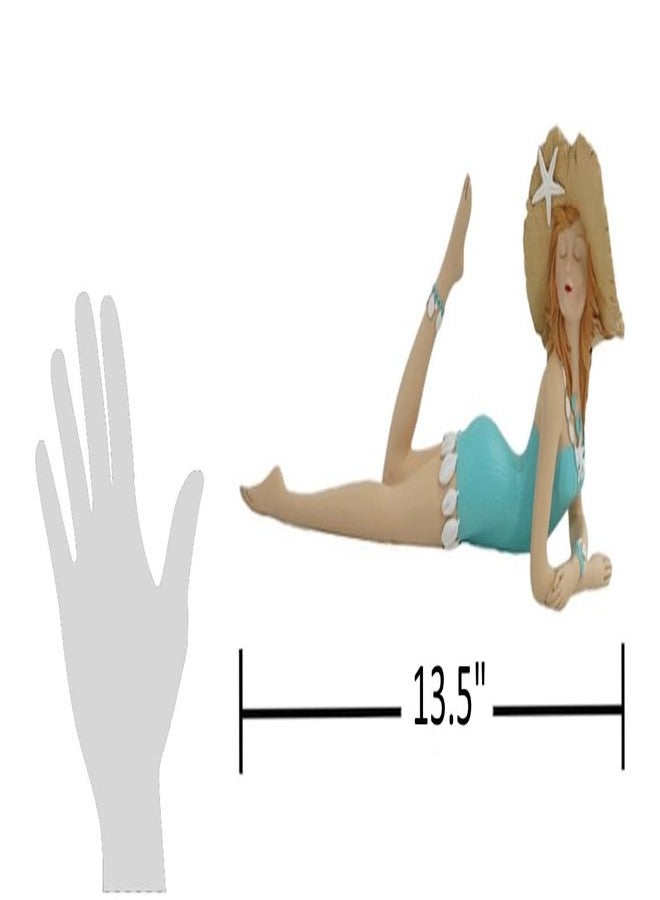 The Bridge Collection Sunbathing Lady Figurine - Perfect Summer Home Decoration or Beach Themed Decor - Nautical Style Home Accent - Image 2