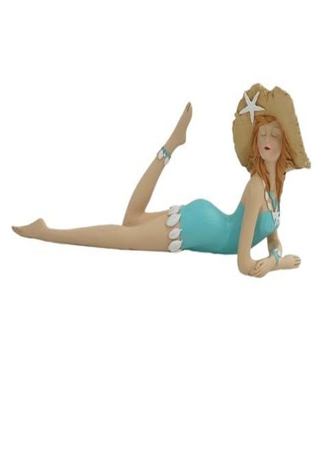 The Bridge Collection Sunbathing Lady Figurine - Perfect Summer Home Decoration or Beach Themed Decor - Nautical Style Home Accent - Image 1