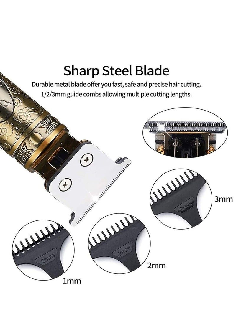 Professional Hair Trimmer, T Blade Trimmer Zero Gapped Baldhead Hair Clippers for Men Beard Shaver Cordless Rechargeable Hair & Beard Trimmer LED Display - Image 3