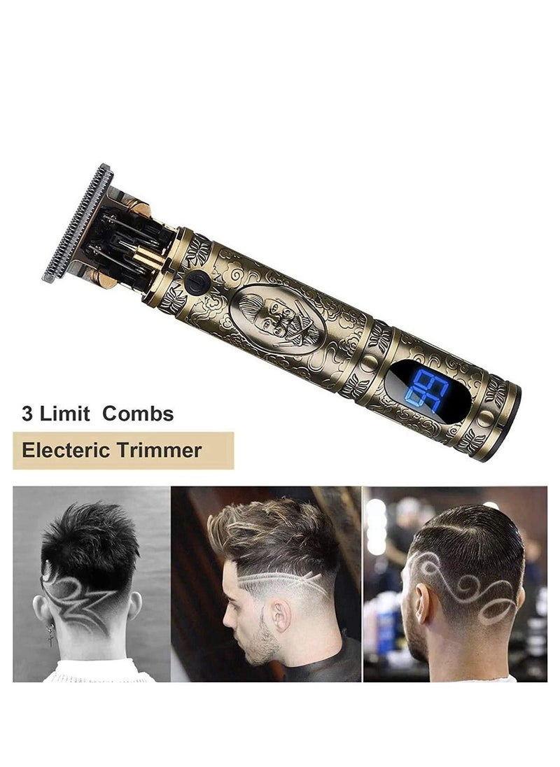 Professional Hair Trimmer, T Blade Trimmer Zero Gapped Baldhead Hair Clippers for Men Beard Shaver Cordless Rechargeable Hair & Beard Trimmer LED Display - Image 2