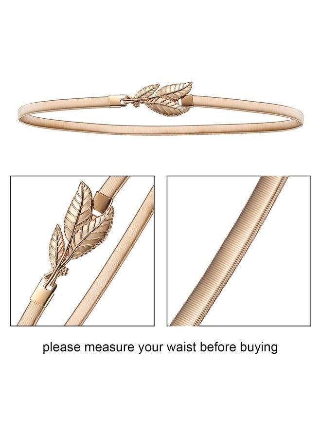 بيميمو مجموعة بيميمو من 4 قطع، حزام خصر مطاطي نسائي بطول 27 بوصة، حزام معدني قابل للتمدد، فضي وذهبي - Image 5