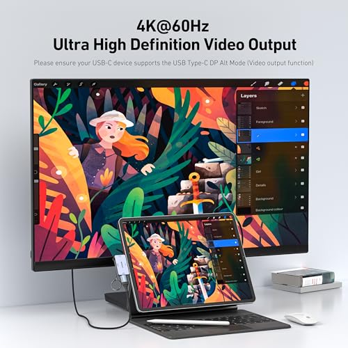 BENFEI USB C to HDMI 4K@60Hz, 10Gbps USB-A, 100W Power Delivery Compatible with iPad Pro, MacBook Pro/Air, iMac, iPhone 16/15 Pro/Pro Max, XPS, Thinkpad and More - Image 4