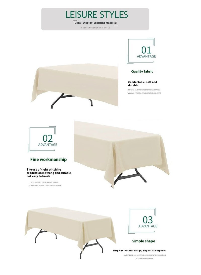 SISGL مفرش طاولة مستطيل من قماش بوليستر صلب لتزيين حفلات الزفاف وحفلات عيد الميلاد والمناسبات والولائم والمطاعم - Image 3