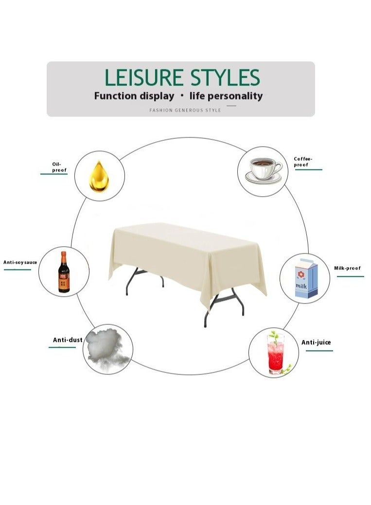 SISGL مفرش طاولة مستطيل من قماش بوليستر صلب لتزيين حفلات الزفاف وحفلات عيد الميلاد والمناسبات والولائم والمطاعم - Image 4