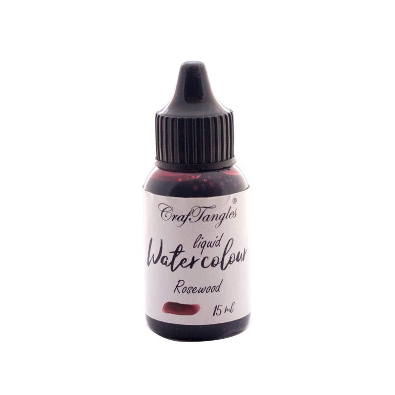 CrafTangles Liquid Watercolor (15 ml) - Rosewood (Pink Shade, Extremely Vibrant, Non Toxic) Paints for Professional Artist, Hobby Painters & Kids - Image 1