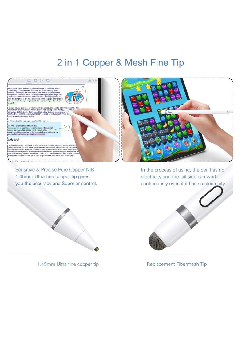 Generic - Active Stylus Pen Compatible for iOS&Android Touch Screens, Pencil with Dual Touch Function,Rechargeable Stylus for iPad/iPad Pro/Air/Mini/iPhone/Cellphone/Samsung/Tablet Drawing&Writing - Image 1