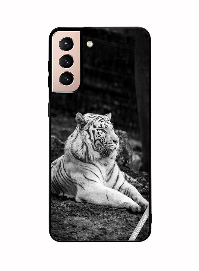 VR CREATIVE Protective Case Cover For Samsung Galaxy S21 Plus 5G Royal Monochrome Tiger Design Multicolour - Image 1