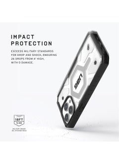 Urban Armor Gear UAG Pathfinder Clear MagSafe for iPhone 15 Pro Max Case Cover [18 Feet Drop Tested]  - Ice Silver  - Image 3