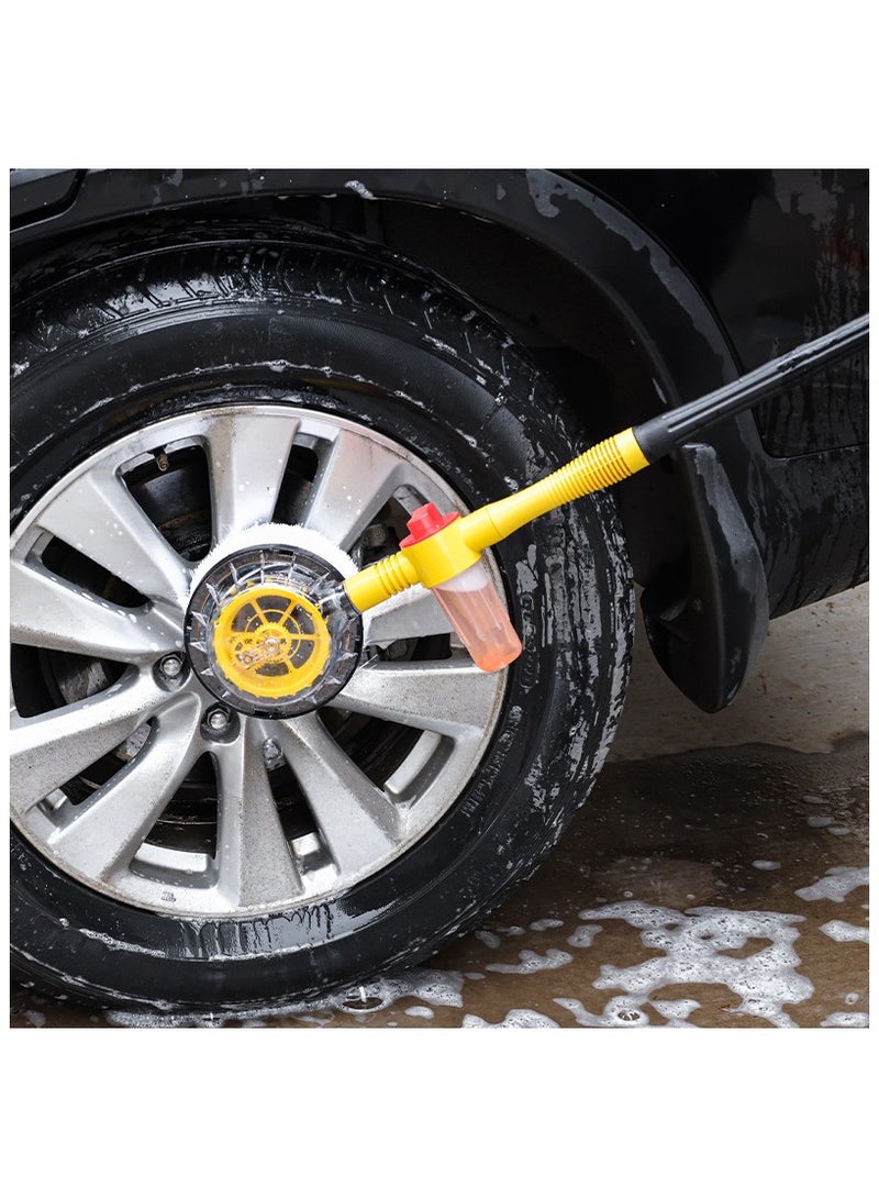general Car Rotating Water Brush Car Wash Mop High Pressure Water Gun Foam Car Wash Brush Household Portable Car Wash Machine Set - Image 3