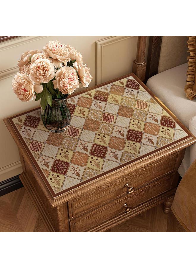 Bluejw Maillard Bedside Table Mat Light Luxury Waterproof Wash-free Easy-care Dust-proof Mat American Atmosphere Sense Leather Tablecloth - Image 1