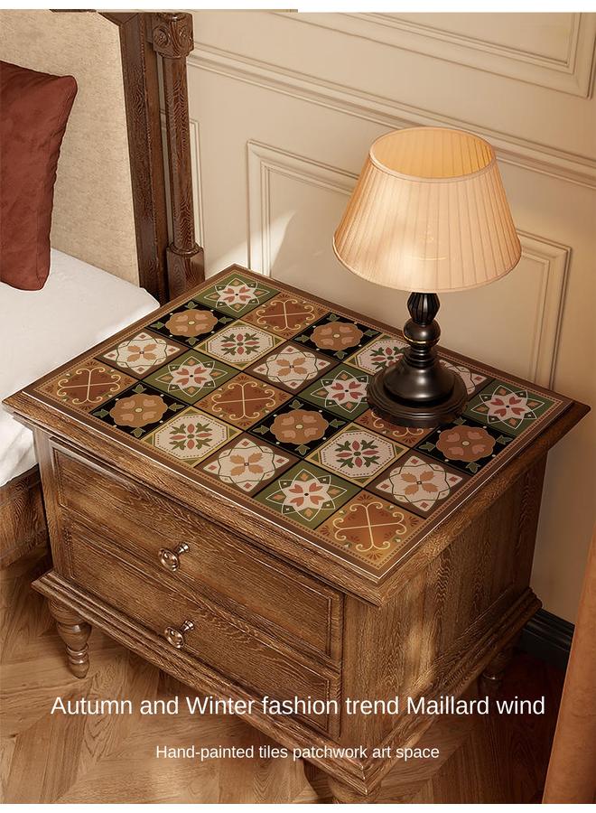 Bluejw Maillard Bedside Table Mat Light Luxury Waterproof Wash-free Easy-care Dust-proof Mat American Atmosphere Sense Leather Tablecloth - Image 3