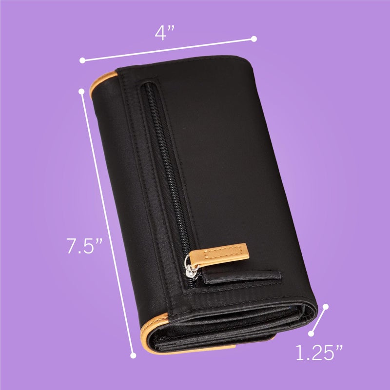 NAUTICA محفظة تنظيم أموال نسائية من نوتيكا مع حجب RFID، حافظة هاتف بسيطة مع فتحات بطاقات، إغلاق بالضغط، وجيب للعملات، أزرق غامق/عظم/رمل - Image 2