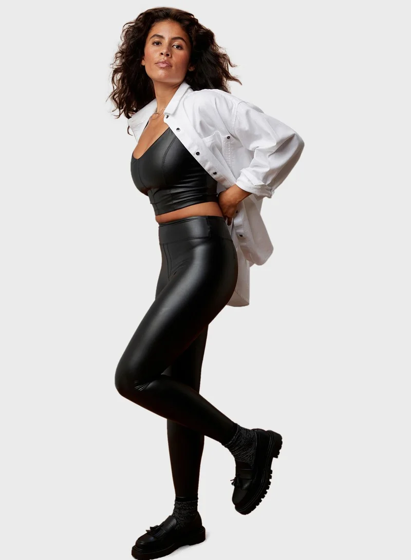 Aerie High Waist Pu Leggings