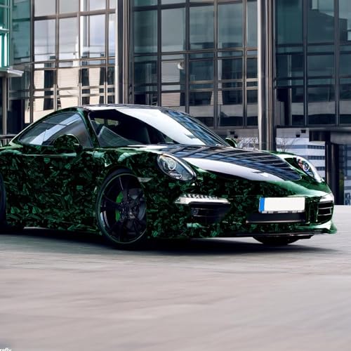 Arespark Gloss Forged Carbon Fiber Vinyl Wrap, Car Vinyl Wrap Decal Sticker Film Sheet with Air Release, Contain Installation Tool for Car Auto Morotcycle (1ft x3.5ft, Green) - Image 4