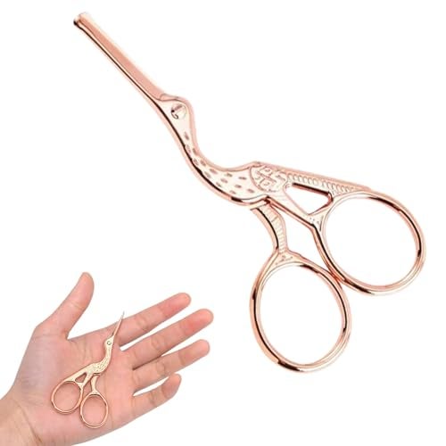 Homeaura® 6.5" Professional Stainless Steel Nose Hair Cutting Trimming Scissors | Precision Grooming for Men's Facial Hair Beard Mustache Nose Ear Eyebrows Cutting with Safety Blunt Tip (Bronze) - Image 1