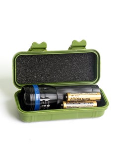 Dry Battery Flashlight Reading Student Dormitory Special Strong Light Super Bright Children's Eye Protection Small Flashlight-Product Specifications:312 Blue Plastic Box